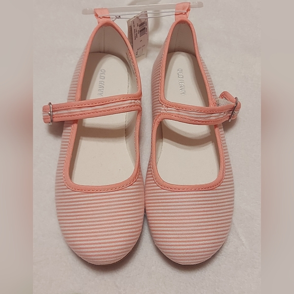 Striped Canvas Ballet Flat Shoes for Girls pink NWT - Picture 2 of 4
